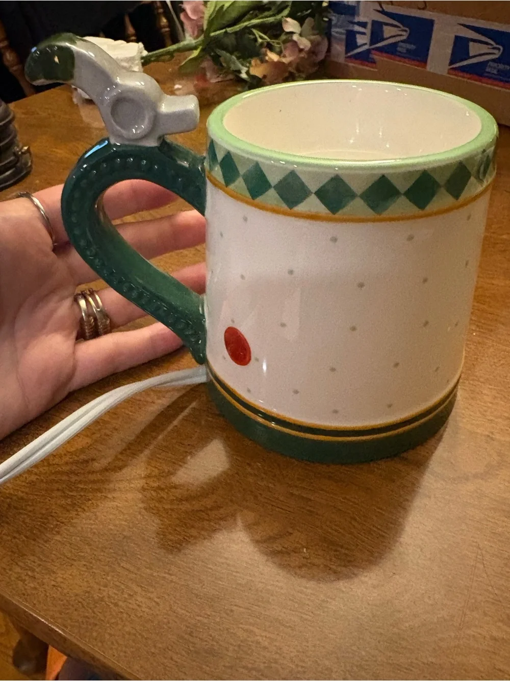 Vintage Holiday Leprechaun Ceramic Mug - Green